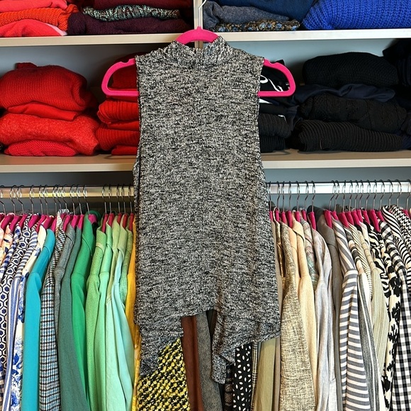 Mossimo Supply Co black and white marl sleeveless open front cardigan size XS - Picture 3 of 3